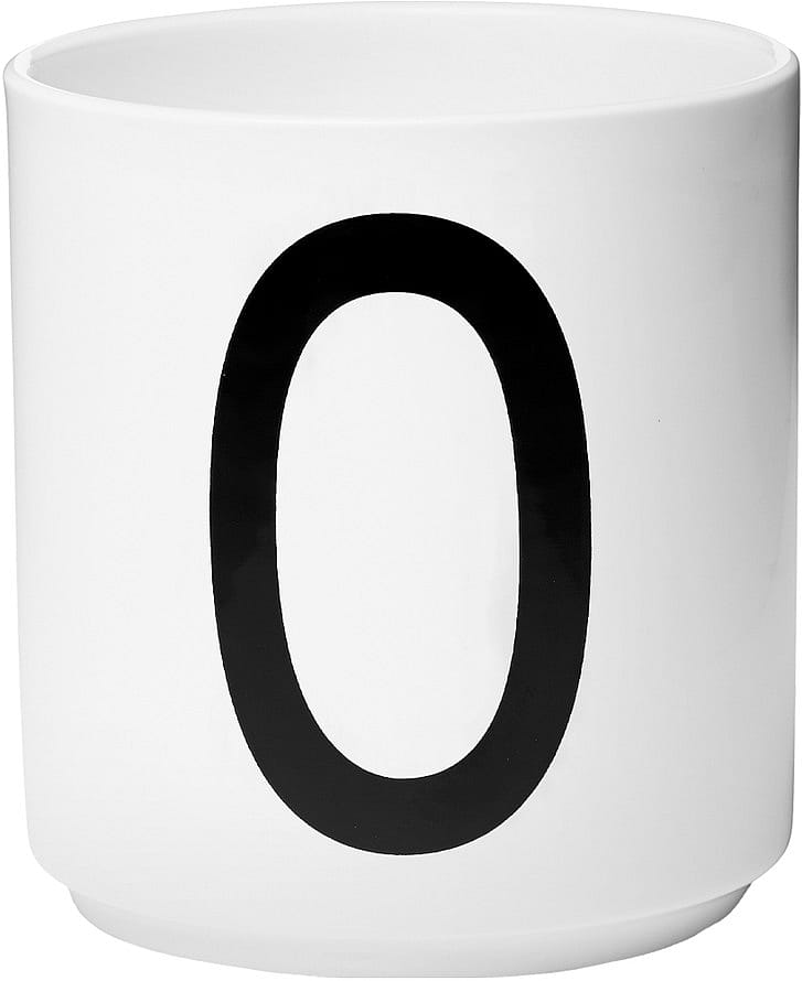 Design Letters Personlig Porcelæn Kop A-Z Hvid O