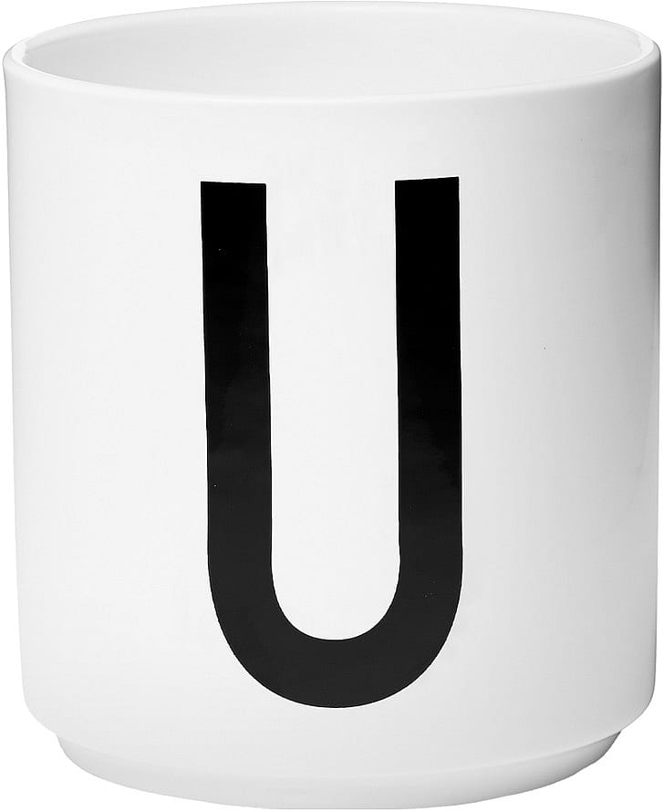 Design Letters Personlig Porcelæn Kop A-Z Hvid U