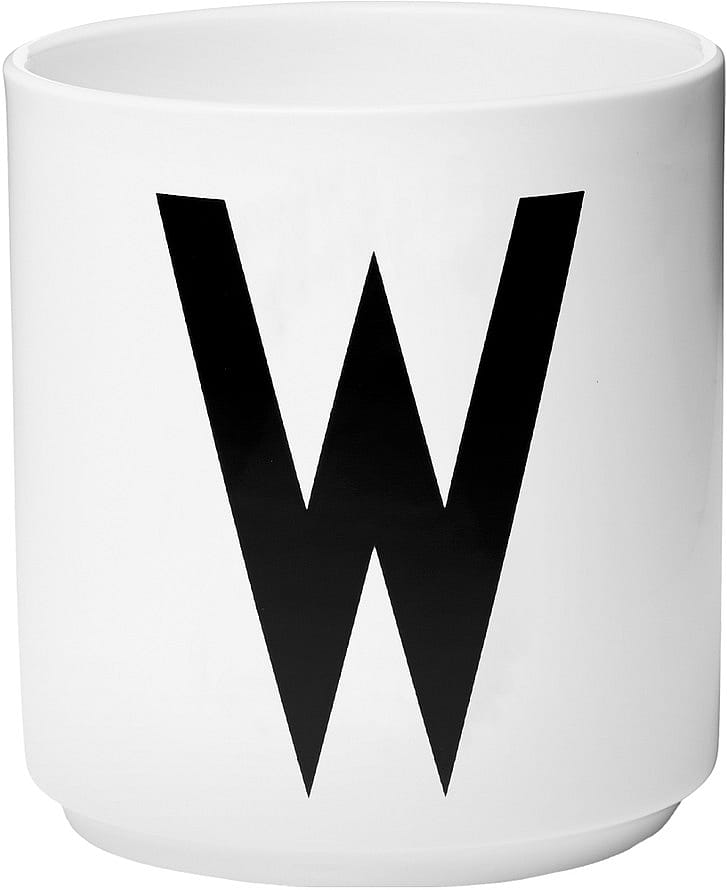 Design Letters Personlig Porcelæn Kop A-Z Hvid W
