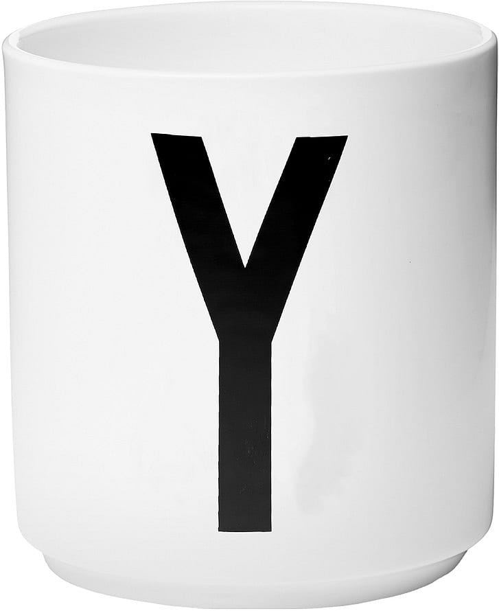 Design Letters Personlig Porcelæn Kop A-Z Hvid Y