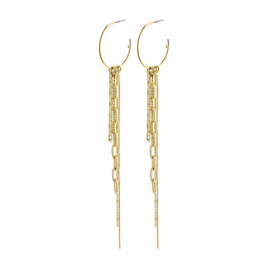 Pilgrim HOPEFUL Kæde Hoop Øreringe Guldbelagt