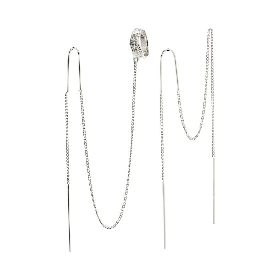 Pilgrim AIDA Asymmetriske Kæde-øreringe Sølvbelagt