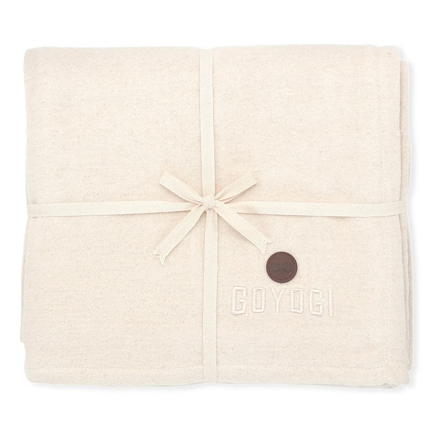 GOYOGI Calm Organic Cotton Yoga Blanket Natural