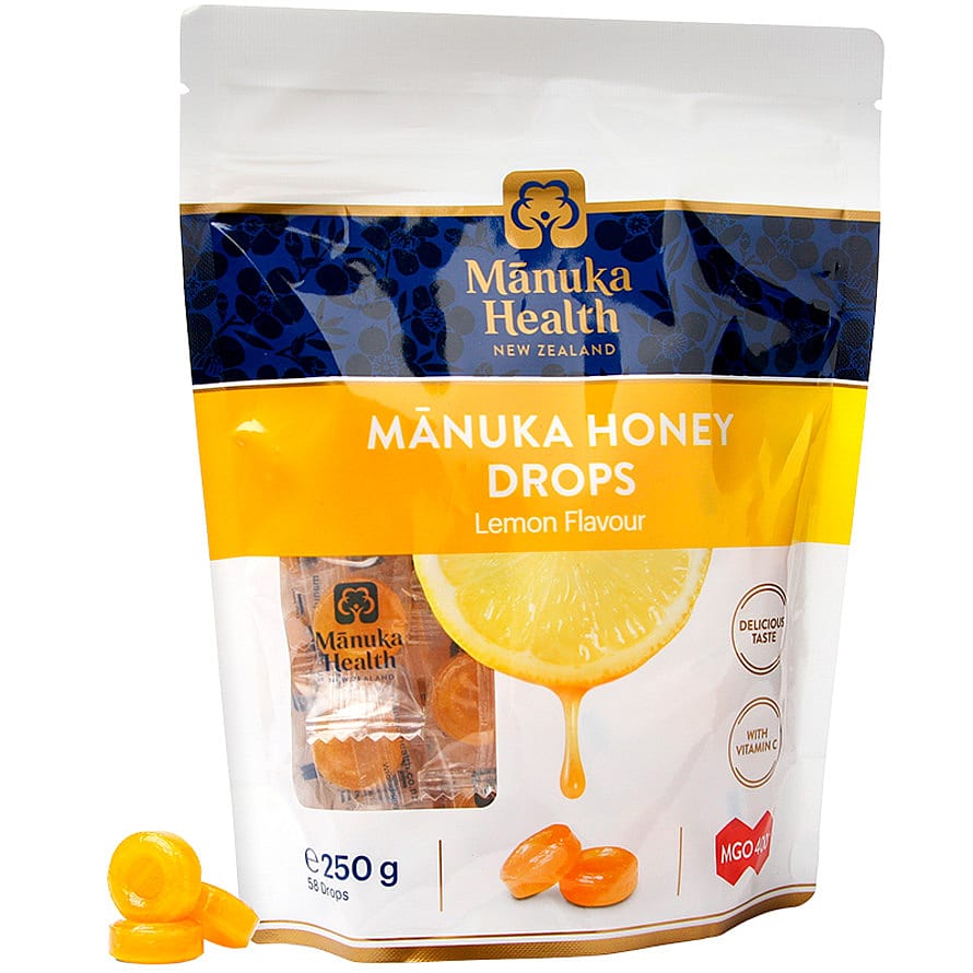 ManukaAid MGO 400+ Manuka Honey Drops Citron 58 stk.