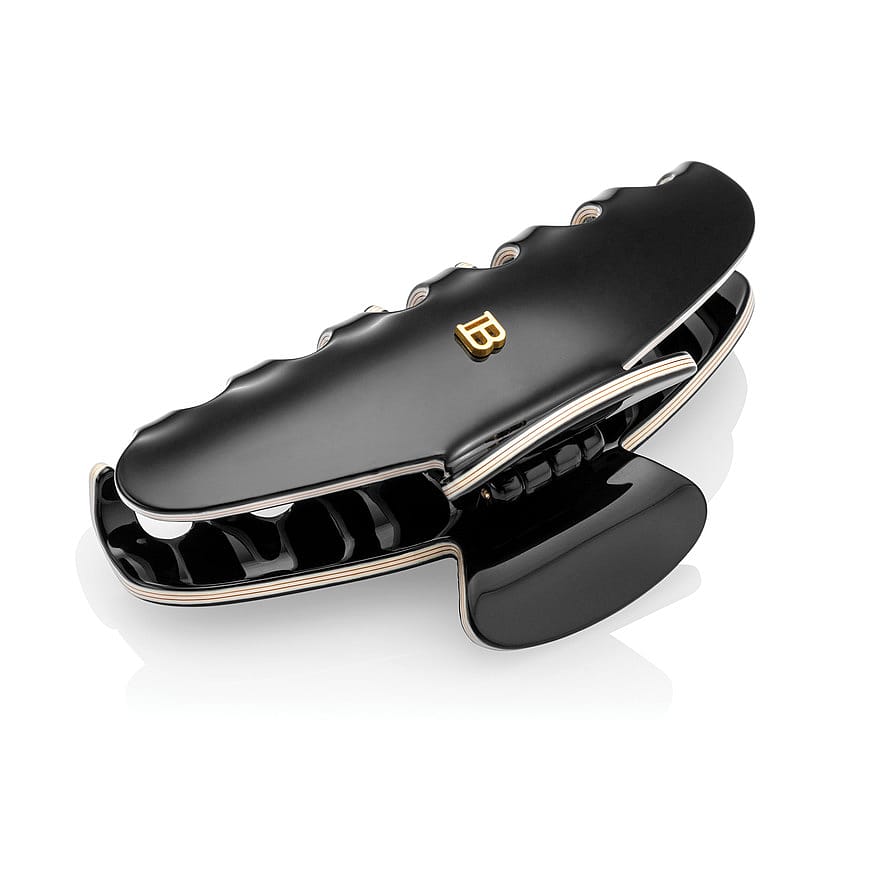 BALMAIN PARIS Hair Couture Cellulose Acetate Pince à Cheveux Large Black White
