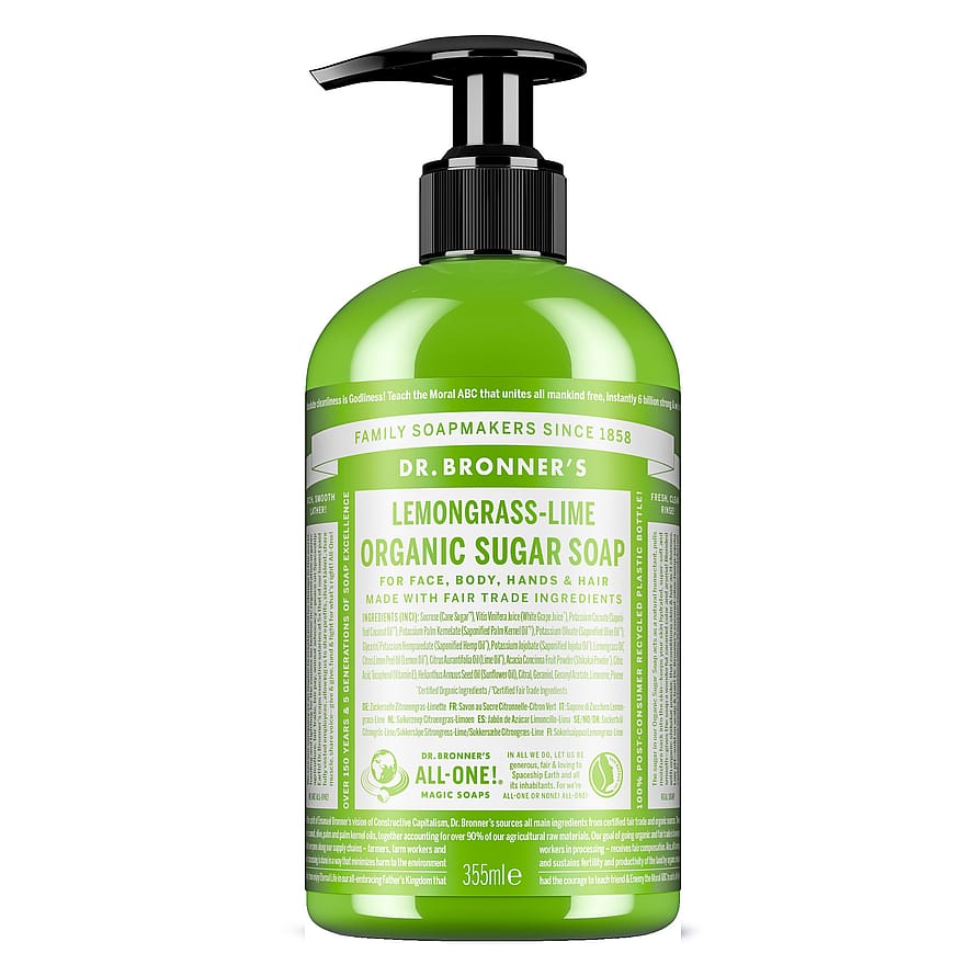 Dr. Bronner's Organic Sugar Soap Lemongrass Lime 355 ml