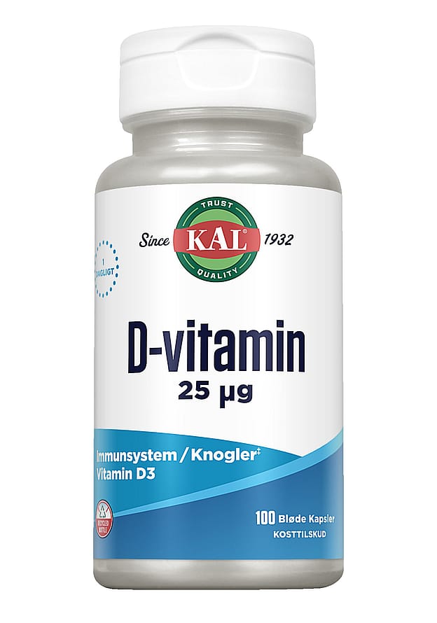 KAL D-vitamin 25 mcg 100 kapsler