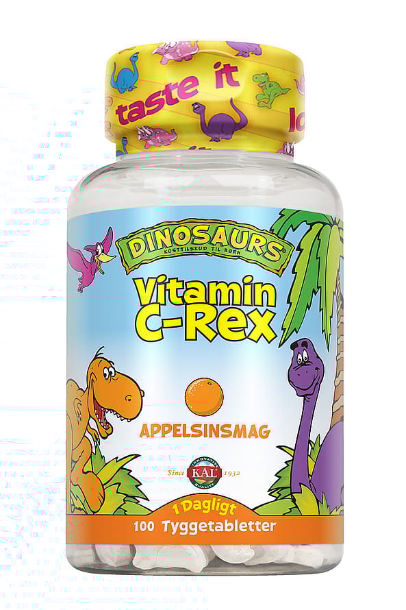 KAL DinoSaurs vit. C-rex tygge børn 100 tabl.