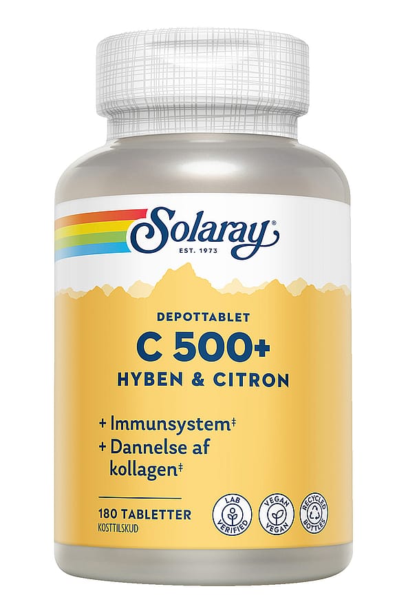 Solaray C-vitamin C500+ Hyben og Citron 180 tabl.