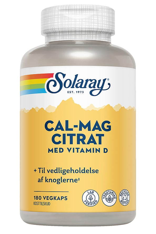 Solaray Cal-Mag med D-vitamin 180 kaps.