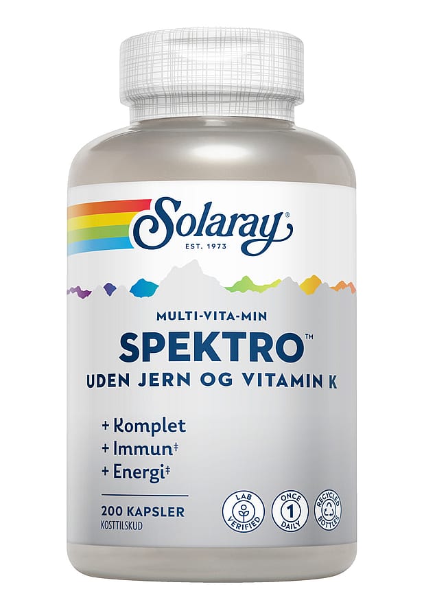 Solaray Spektro Multi-Vita-Min u/jern og vitamin K