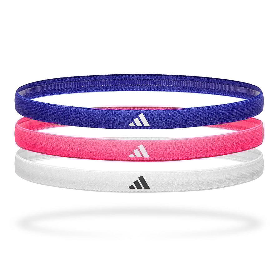 Adidas Hårbånd 3-pak Blå/Pink/Hvid