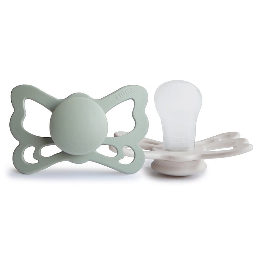 FRIGG Butterfly Sutter i Silikone 2-pak Sage/Silver Grey Str. 2