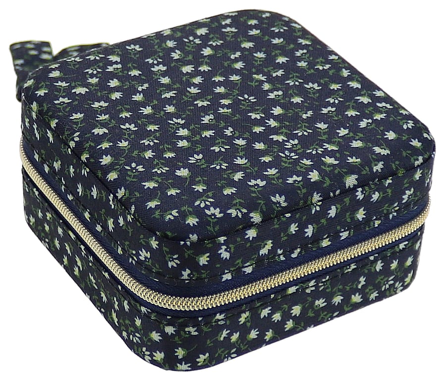 Senze Smykkeskrin med Blomsterprint Navy