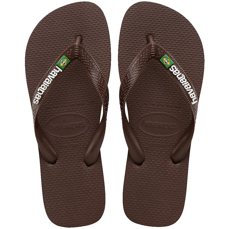 Havaianas Flip-flops Brasil Logo Mørkebrun/Hvid 35/36
