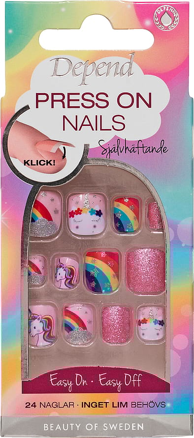 Depend Press On Nails Rainbow Unicorn