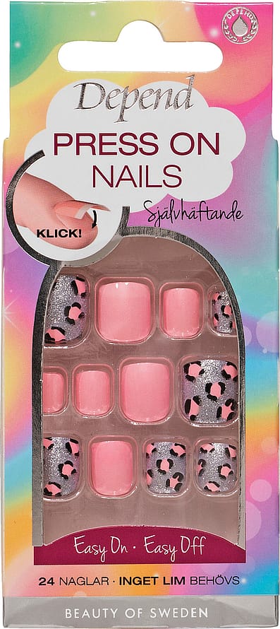 Depend Press On Nails Pink Leopard