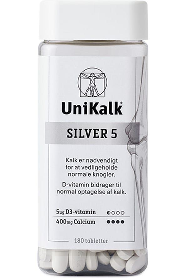 Unikalk Silver 5 Hvid 180 stk.