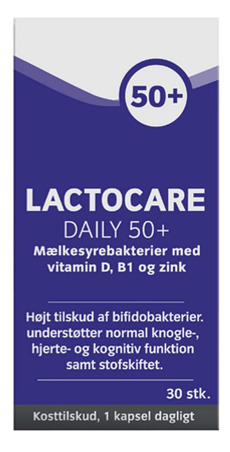 Lactocare Daily 50+ Mælkesyrebakterier 30 kapsler