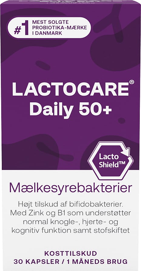Lactocare Daily 50+ Mælkesyrebakterier 30 kapsler