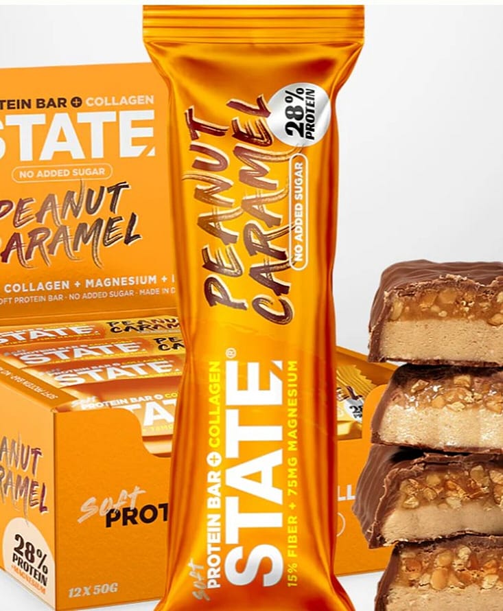State Drinks Protein+ Bar 12-pak Peanut/Caramel 50 g