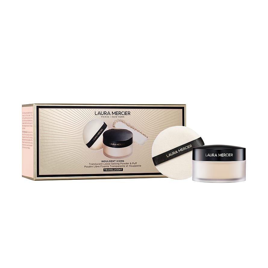 Laura Mercier Indulgent Icons Translucent Loose Setting Powder & Puff Gift Set
