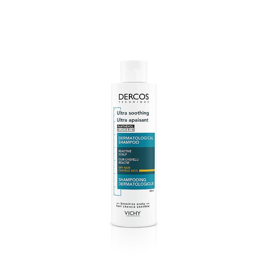 Vichy Dercos Ultra Soothing Shampoo (Blå) til Tørt Hår 200 ml