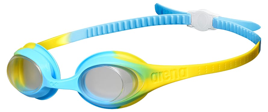 Arena Spider Kids Svømmebrille Clear, Yellow, Lightblue 2-5 år