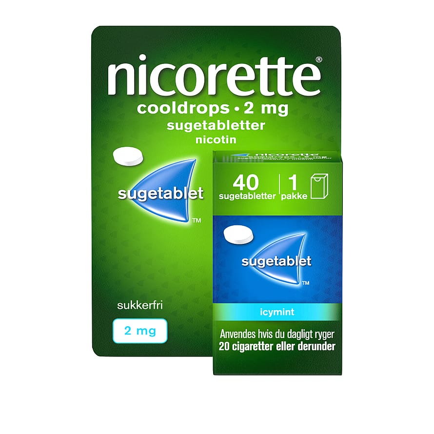 Nicorette® Sugetablet Cooldrops Icymint 2 mg 40 stk
