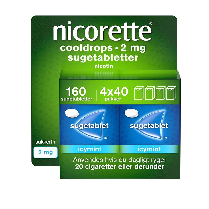 Nicorette® Sugetablet Cooldrops Icymint 2 mg 160 stk