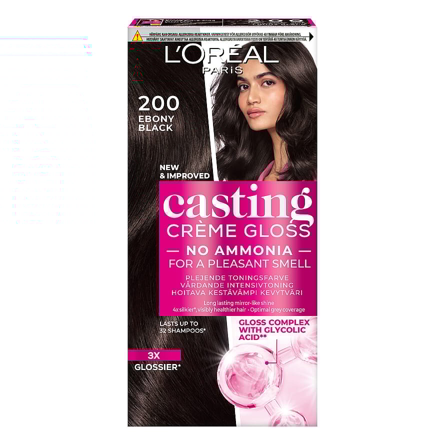 L'Oréal Paris Casting Crème Gloss Semipermanent Hårfarve 200 Ebony Black
