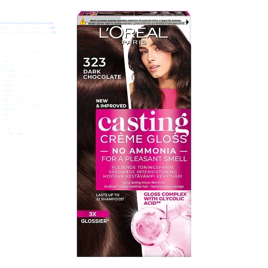L'Oréal Paris Casting Crème Gloss Semipermanent Hårfarve 323 Chocolat Noir