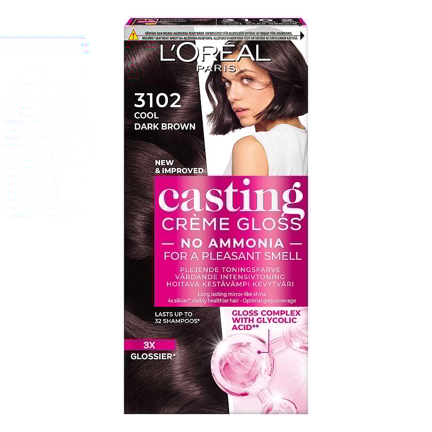 L'Oréal Paris Casting Crème Gloss Semipermanent Hårfarve 3102 Cool Dark Brown