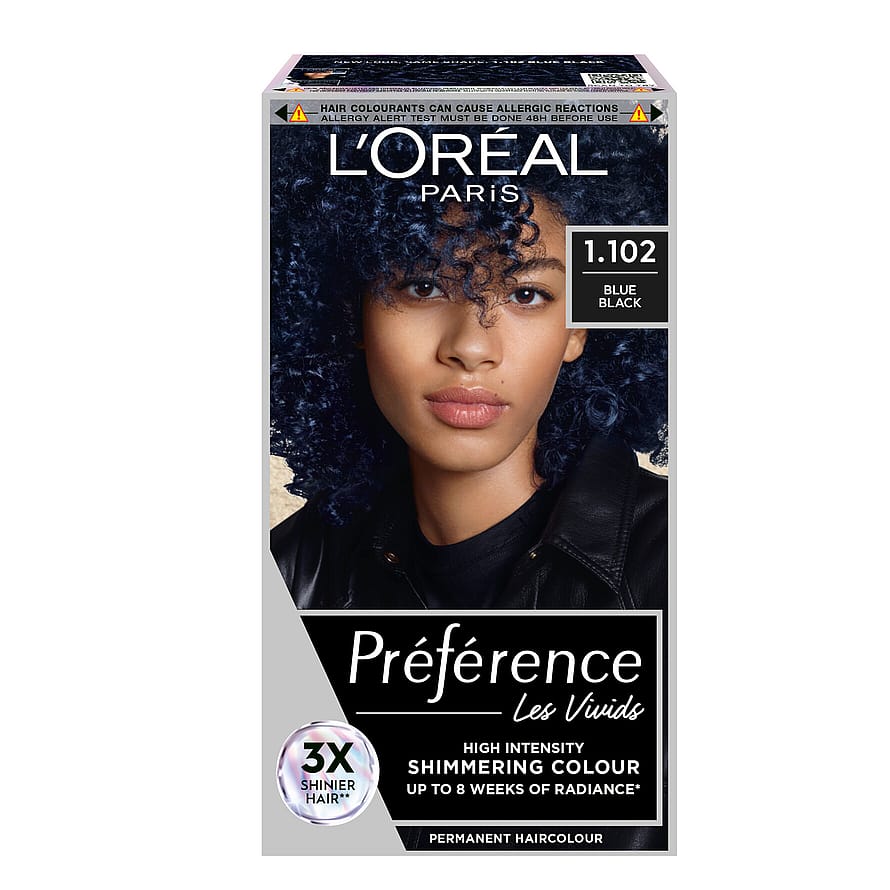 L'Oréal Paris Préférence Vivid Colours Permanent Hårfarve 1.102 Blue Black
