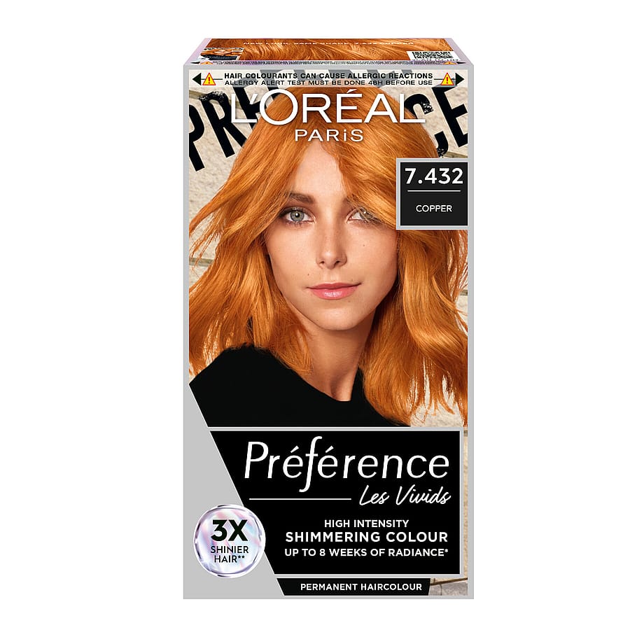L'Oréal Paris Préférence Vivid Colours Permanent Hårfarve 7.432 Copper