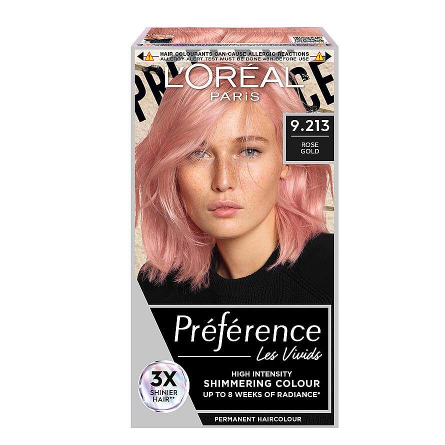 L'Oréal Paris Préférence Vivid Colours Permanent Hårfarve 9.213 Rose Gold