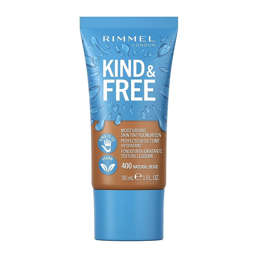 Rimmel KIND & FREE Skin Tint, Moisturizing Foundation 400 Natural Beige