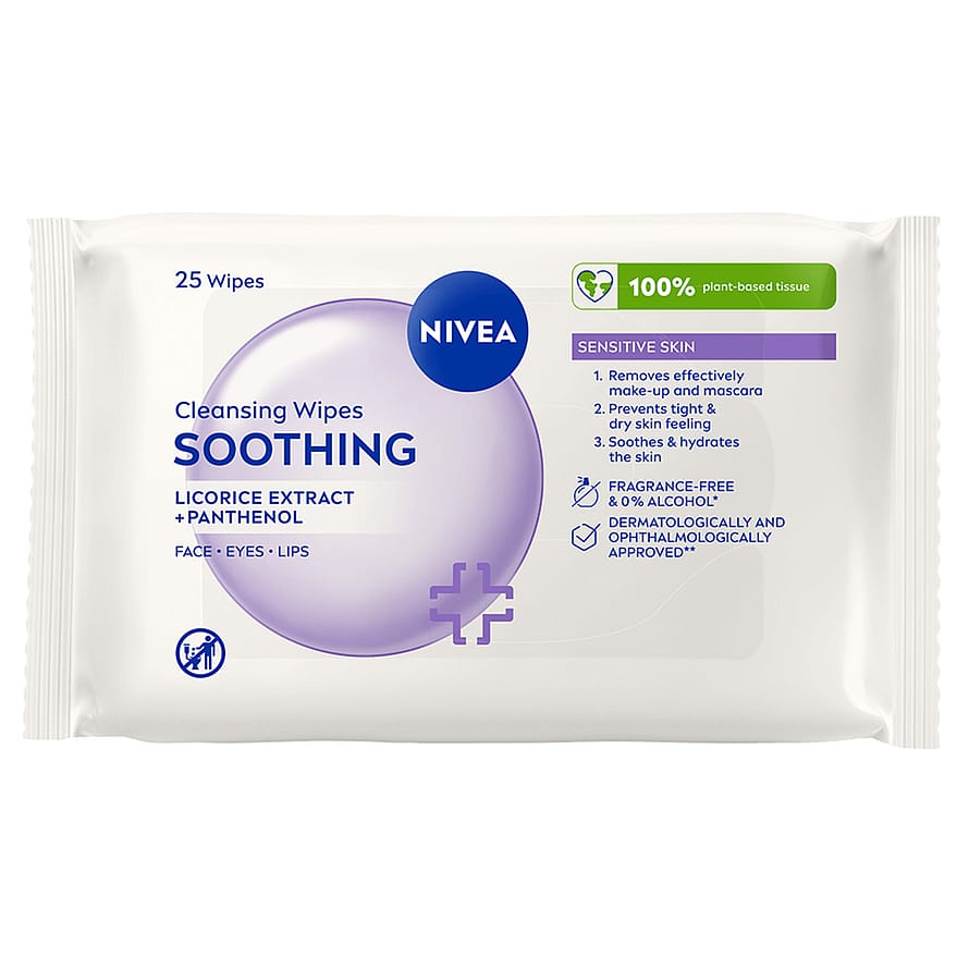 NIVEA Sensitive Cleansing Wipes, 25 stk.