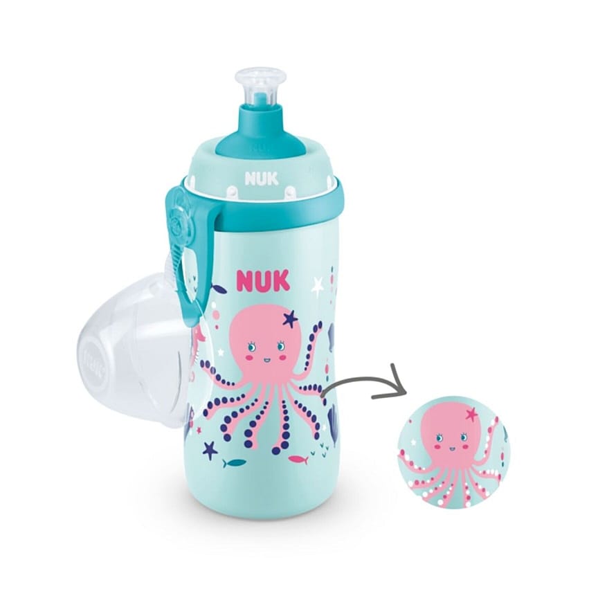 NUK Spildfri Drikkeflaske med Praktisk Drikketud 300 ml Chameleon Rose