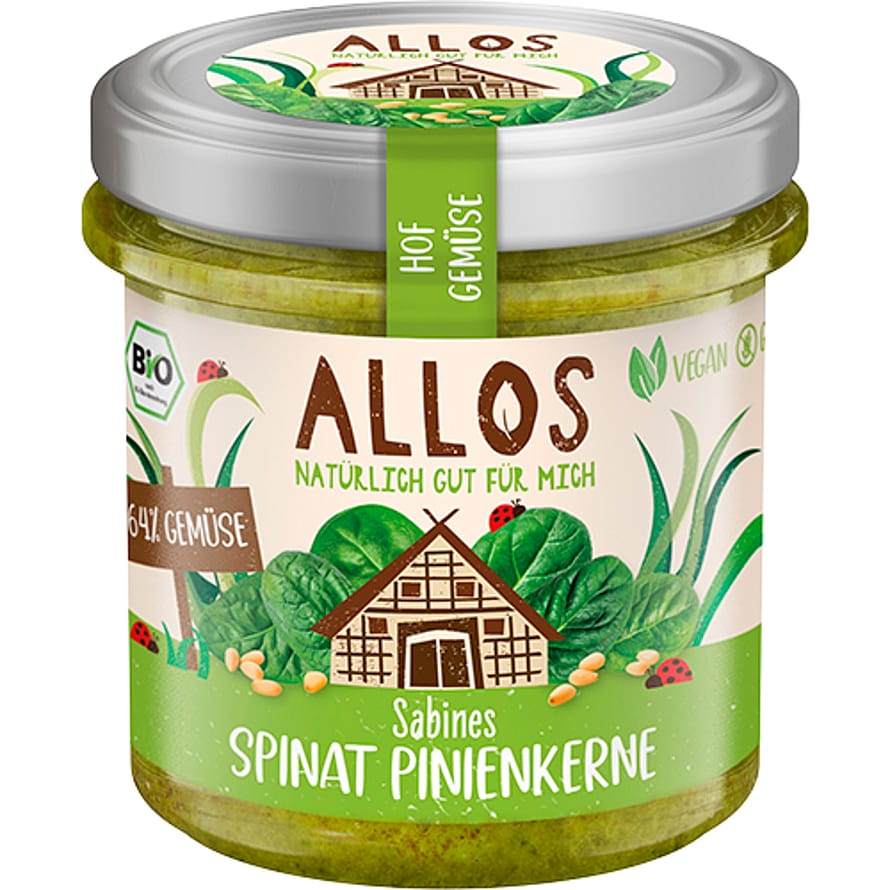 Allos Smørepålæg Spinat & Pinjekerner Ø 135 g