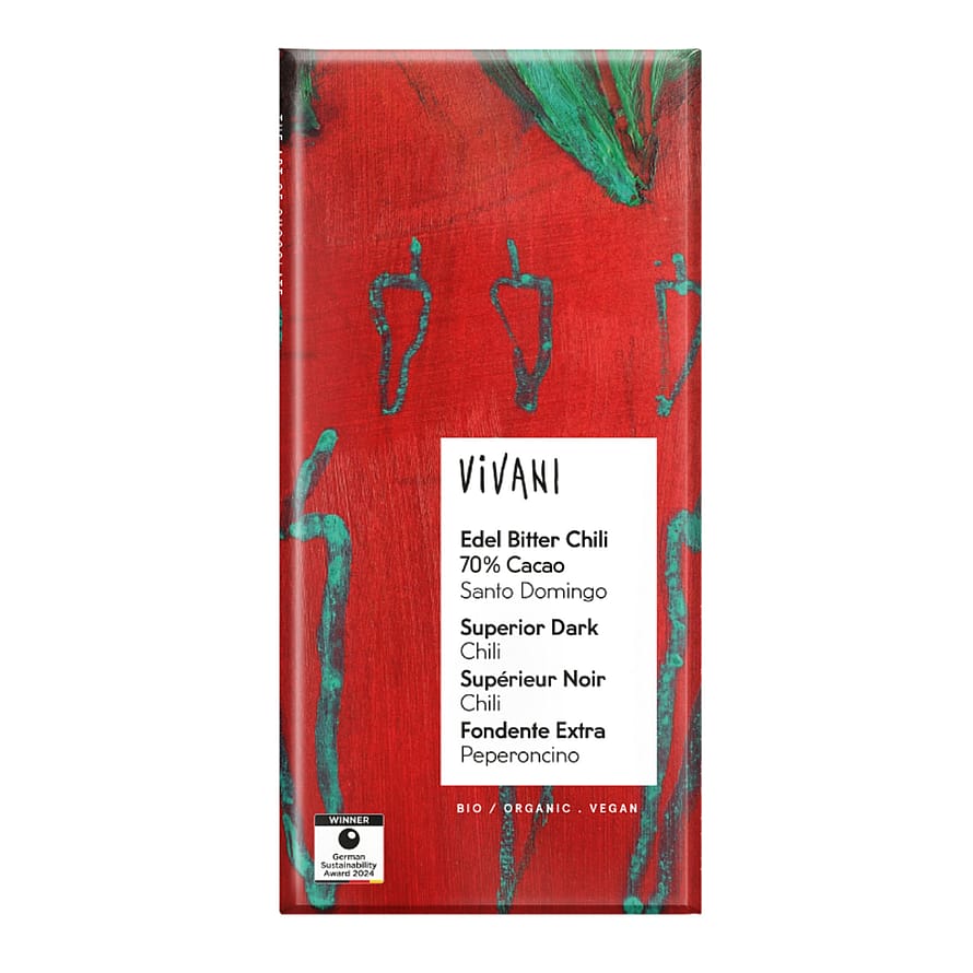 Vivani Mørk Chokolade med Chili Ø 80 g