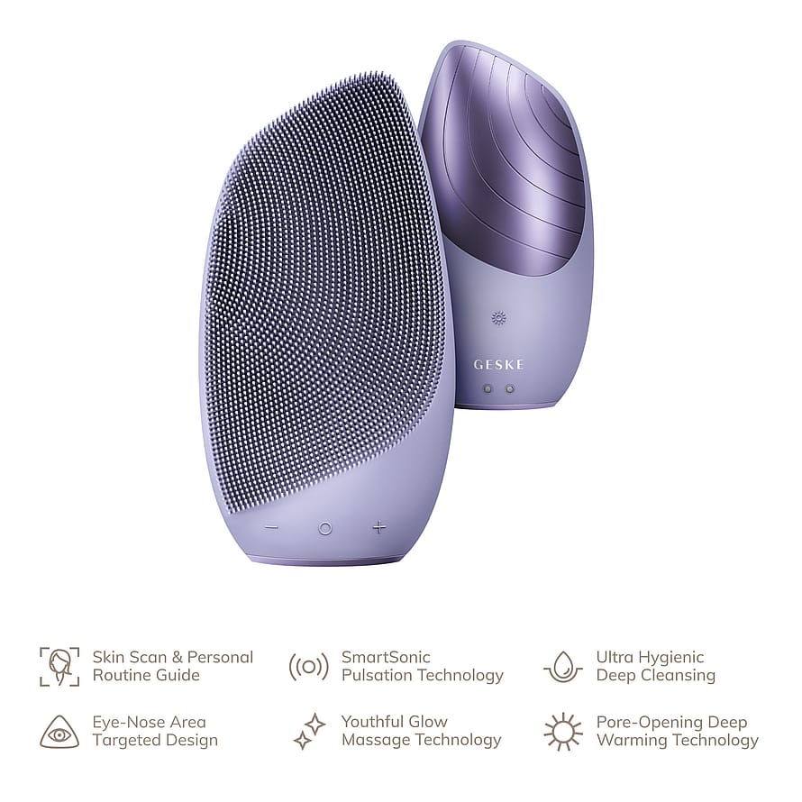 GESKE Sonic Thermo Facial Brush 6 in 1 Purple