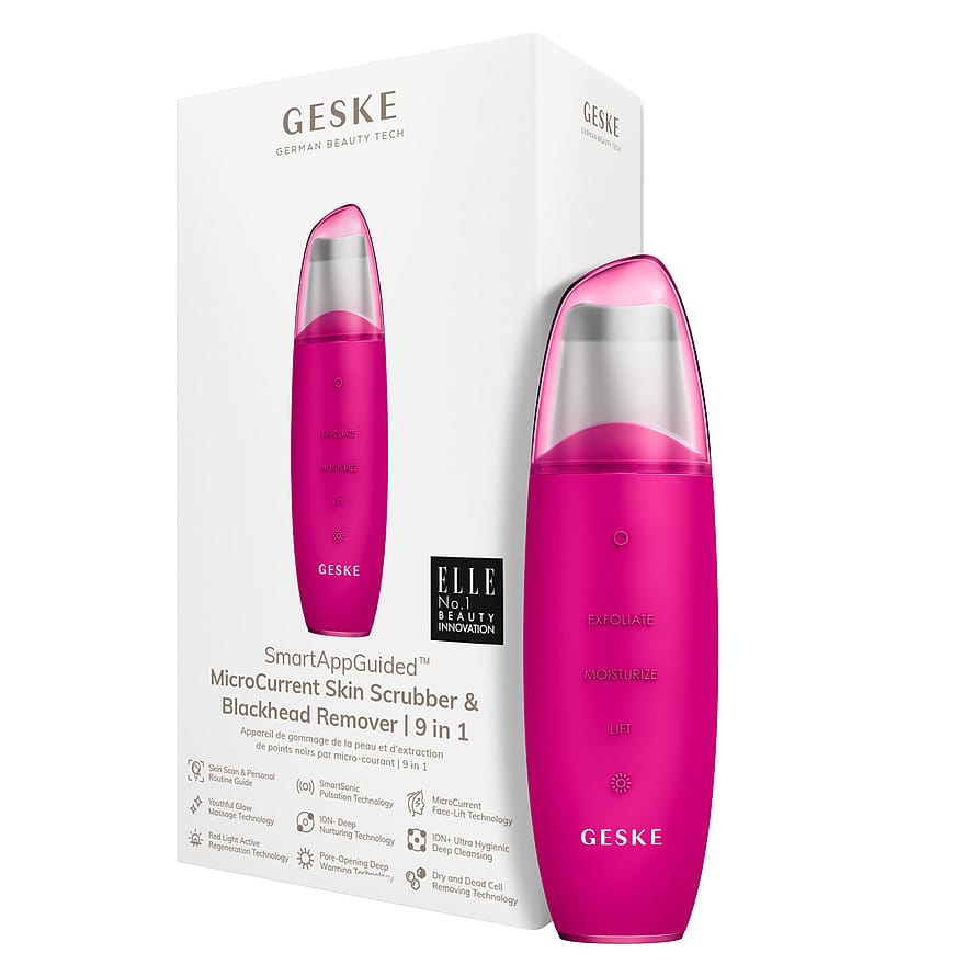 GESKE MicroCurrent Skin Scrubber & Blackhead Remover 9 in 1 Magenta