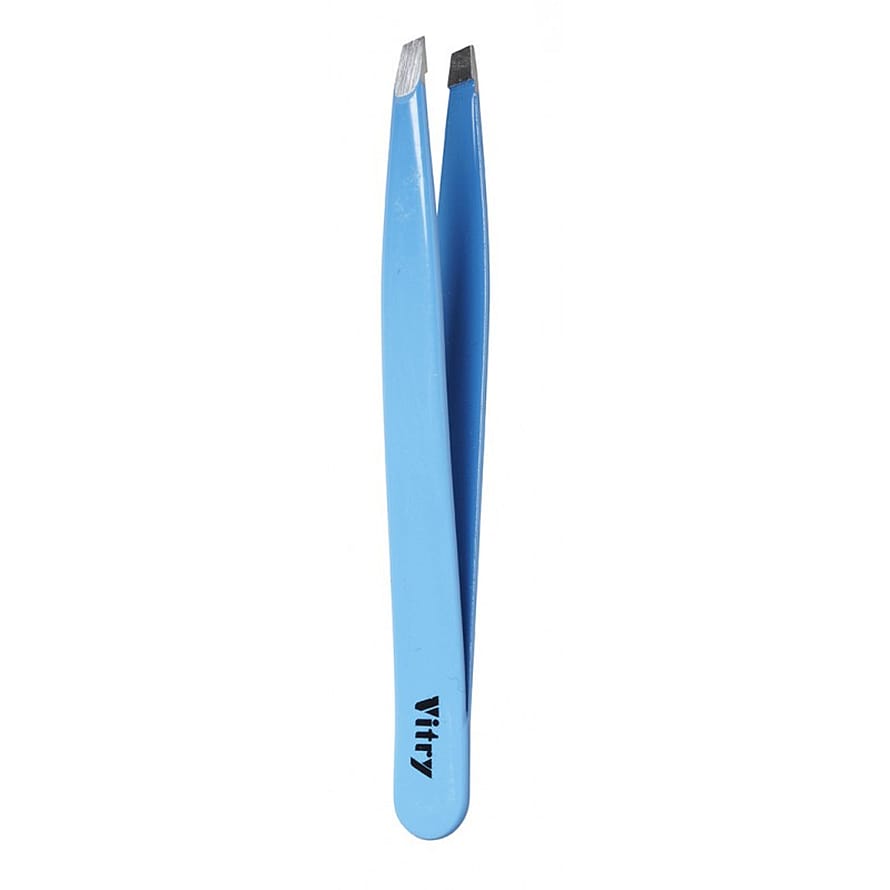 Vitry Tweezers Slant Ends Light Blue