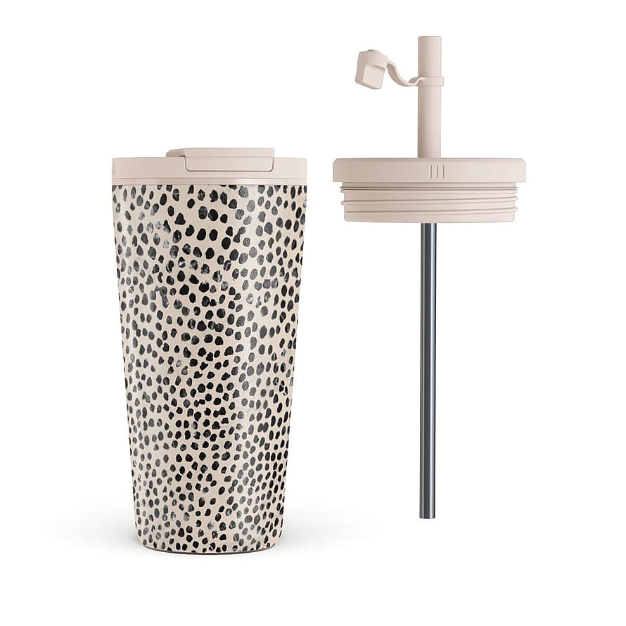 BURGA Termokop med Låg / Sugerør sæt Almond Latte 500 ml