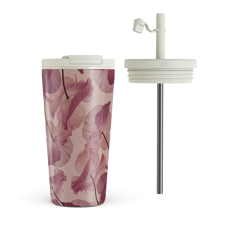 BURGA Termokop med Låg / Sugerør sæt Tender Kiss 500 ml