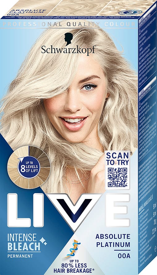 Schwarzkopf LIVE Blonde Intense Lightener Hårfarve 00A Absolute Platinum