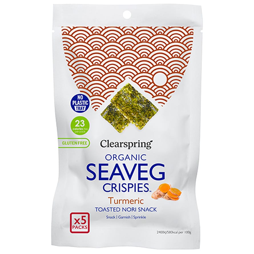 Clearspring Seaveg Crispies Gurkemeje Multipack Tang Chips Ø 5x4 g
