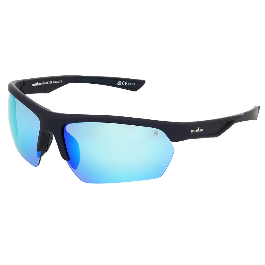 IRONMAN by Foster Grant Sunglasses Semi Rim Blue Matt With Mirror Blue Lens