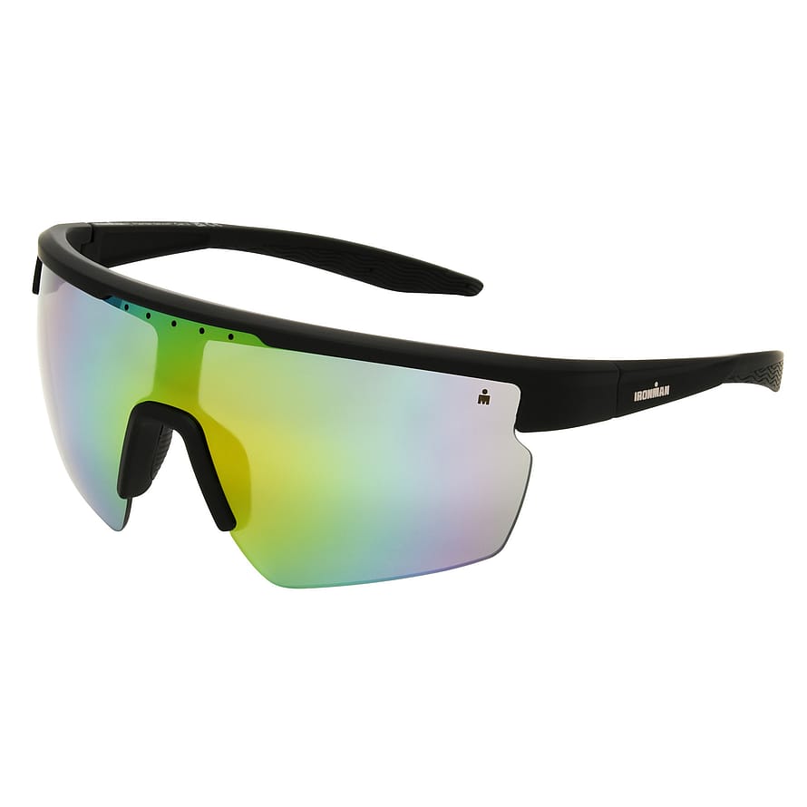 IRONMAN by Foster Grant Sunglasses Black Shield With Red Mirror Lens
